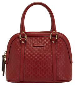 Microguccissima Dome Bag, Leather, Red, 449654, DB, 3*